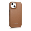iCarer CE Premium Leather Folio Case magnētisks atverams futlāris iPhone 14 Plus, MagSafe, brūns (WMI14220715-BN)