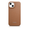 iCarer CE Premium Leather Folio Case magnētisks atverams futlāris iPhone 14 Plus, MagSafe, brūns (WMI14220715-BN)