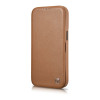 iCarer CE Premium Leather Folio Case magnētisks atverams futlāris iPhone 14 Plus, MagSafe, brūns (WMI14220715-BN)