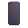iCarer CE Premium Leather Folio Case magnētisks atverams futlāris iPhone 14 Plus, MagSafe, tumši violets (WMI14220715-DP)
