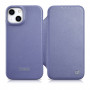 iCarer CE Premium Leather Folio Case ādas futlāris Apple iPhone 14 Plus / 15 Plus, MagSafe, gaiši violets (ICR413)