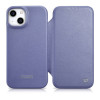 iCarer CE Premium Leather Folio Case ādas futlāris Apple iPhone 14 Plus / 15 Plus, MagSafe, gaiši violets (ICR413)