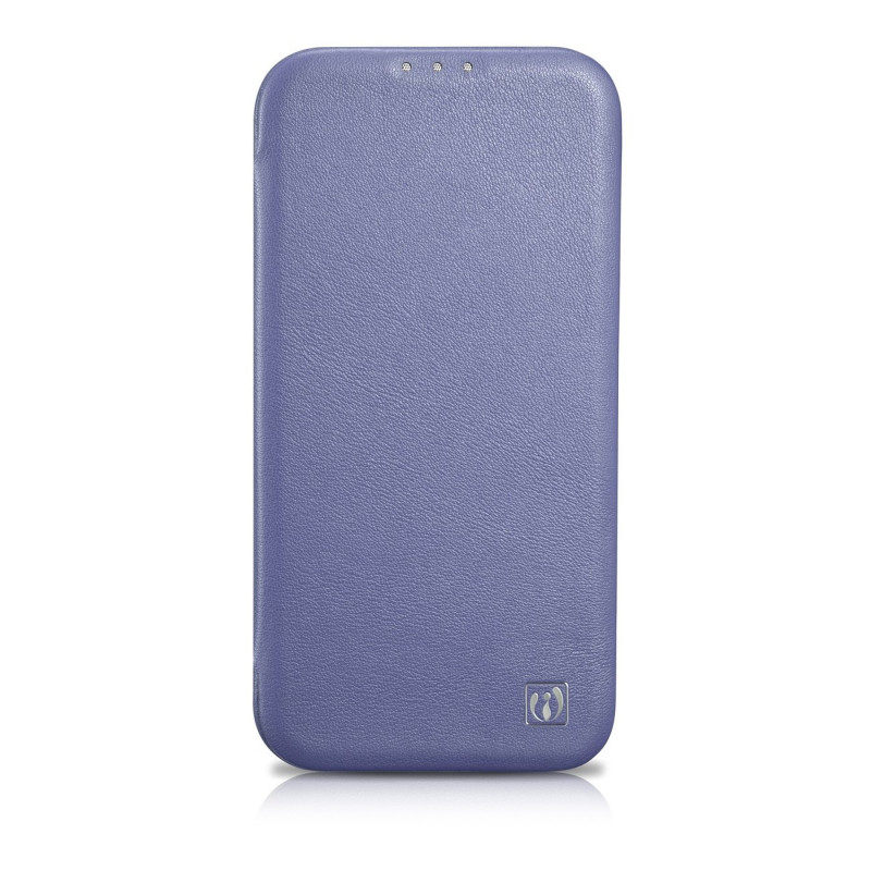 iCarer CE Premium Leather Folio Case ādas futlāris Apple iPhone 14 Plus / 15 Plus, MagSafe, gaiši violets (ICR413)