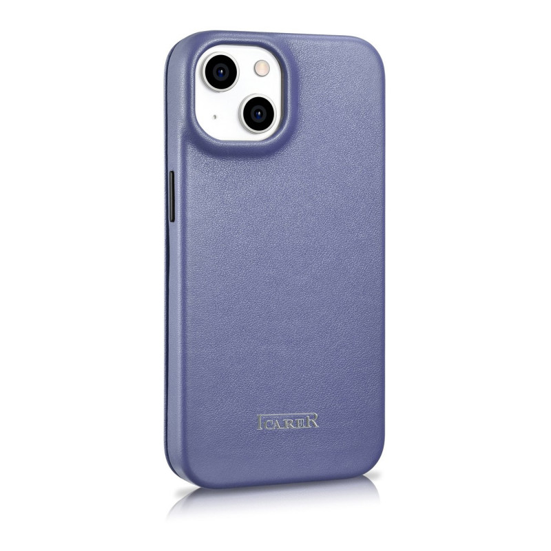 iCarer CE Premium Leather Folio Case ādas futlāris Apple iPhone 14 Plus / 15 Plus, MagSafe, gaiši violets (ICR413)