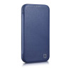 iCarer CE Premium Leather Folio Case magnētisks atverams futlāris iPhone 14 Plus, MagSafe, zils (WMI14220715-BU)