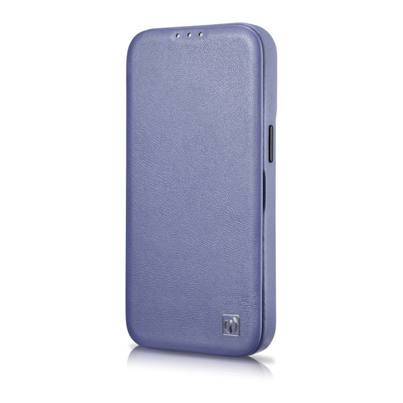 iCarer CE Premium Leather Folio Case ādas futlāris Apple iPhone 14 Pro Max, MagSafe, gaiši violets (ICR419)