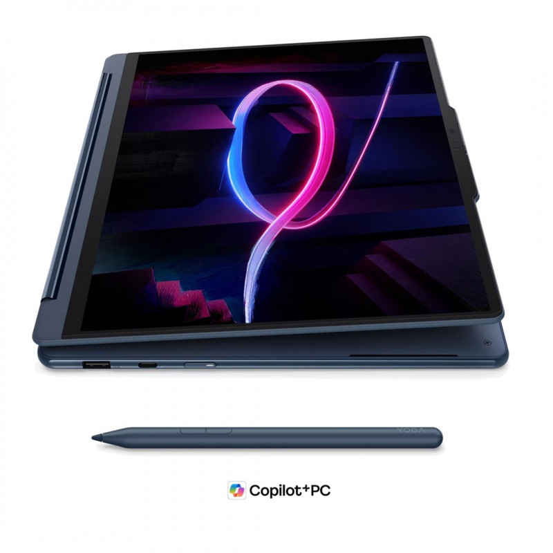 Lenovo Yoga 9i 2-in-1 Aura Edition 14IPH11 83SE001XPB portatīvais dators, 14" 2,8K OLED skārienekrāns, Intel Core Ultra 7 355, 32 GB RAM, 512 GB SSD, zils