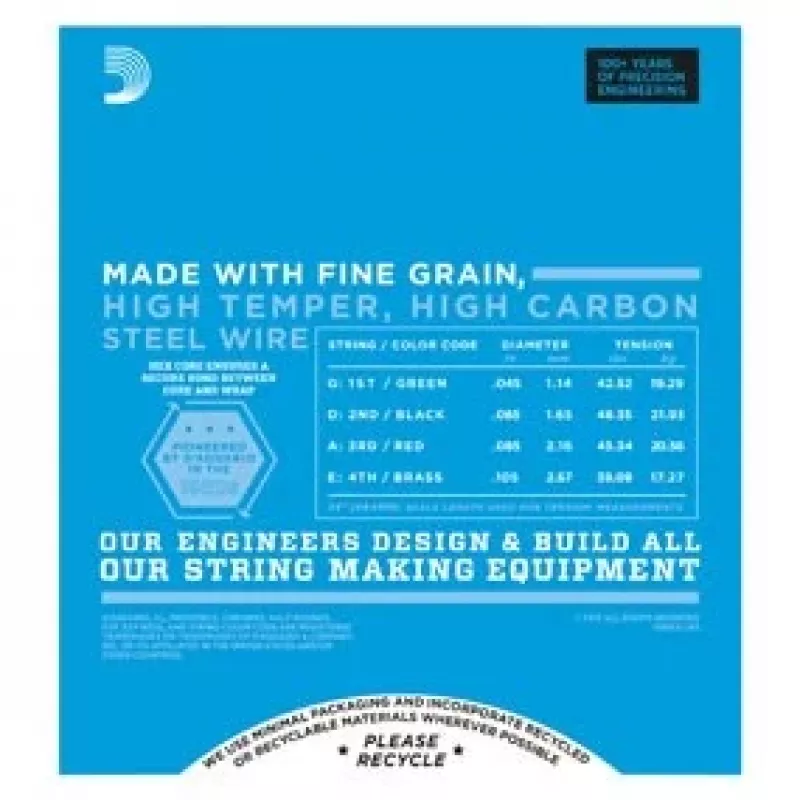 Daddario D'Addario EXL165 basģitāras stīgas, Regular Light 45–105