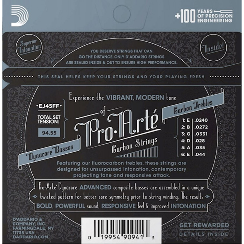 Daddario D'Addario EJ45FF Pro-Arté Carbon klasiskās ģitāras stīgas