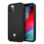 BMW BMHCP12LRSWPK Perforate ādas cietais apvalks, paredzēts Apple iPhone 12 Pro Max, melns