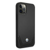 BMW BMHCP12LRSWPK Perforate ādas cietais apvalks, paredzēts Apple iPhone 12 Pro Max, melns