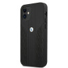 BMW BMHCP12SRSPPK Curve Perforate ādas cietais apvalks, paredzēts Apple iPhone 12 mini, melns