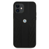 BMW BMHCP12SRSPPK Curve Perforate ādas cietais apvalks, paredzēts Apple iPhone 12 mini, melns