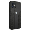 BMW BMHCP12SRSPPK Curve Perforate ādas cietais apvalks, paredzēts Apple iPhone 12 mini, melns