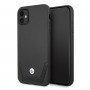 BMW BMHCN61RSWPK Leather Perforate cietais apvalks Apple iPhone 11, melns