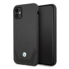 BMW BMHCN61RSWPK Leather Perforate cietais apvalks Apple iPhone 11, melns