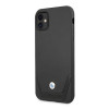 BMW BMHCN61RSWPK Leather Perforate cietais apvalks Apple iPhone 11, melns