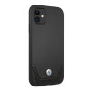 BMW BMHCN61RSWPK Leather Perforate cietais apvalks Apple iPhone 11, melns
