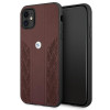 BMW BMHCN61RSPPR Leather Curve Perforate cietais apvalks Apple iPhone 11, sarkans