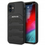 Mercedes-AMG AMHCP12SGSEBK Leather Debossed Lines cietais apvalks Apple iPhone 12 mini, melns