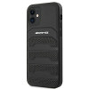 Mercedes-AMG AMHCP12SGSEBK Leather Debossed Lines cietais apvalks Apple iPhone 12 mini, melns