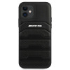 Mercedes-AMG AMHCP12SGSEBK Leather Debossed Lines cietais apvalks Apple iPhone 12 mini, melns