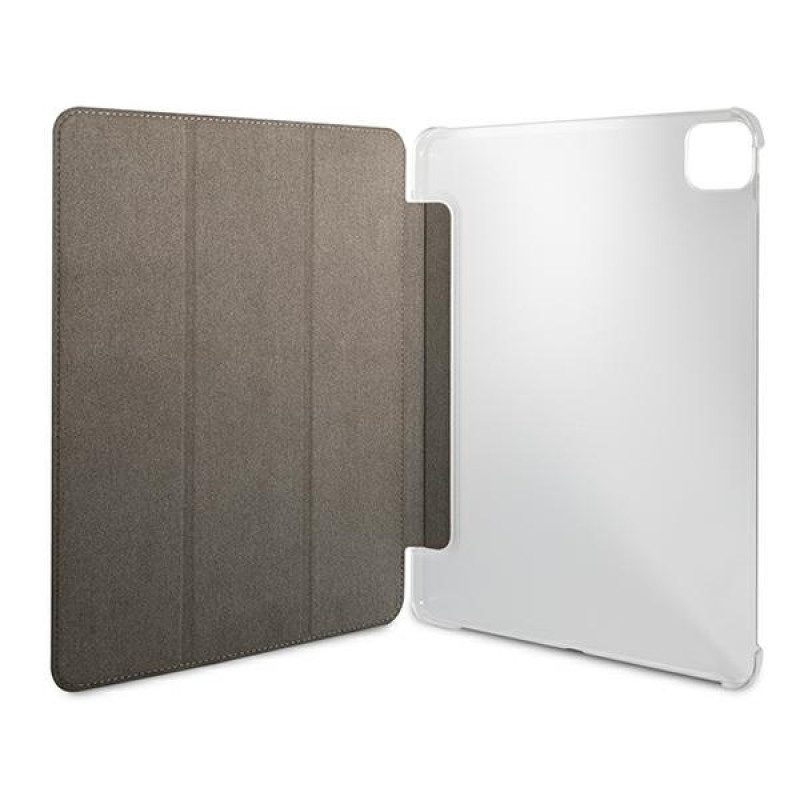 Guess GUIC12G4GFGR 4G Collection grāmatveida apvalks Apple iPad Pro 12.9 2021, pelēks