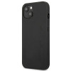 Mercedes-AMG AMHCP13MDOLBK Leather Hot Stamped cietais apvalks Apple iPhone 13, melns