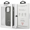 Guess GUHCP13LPSATLG cietais apvalks Apple iPhone 13 Pro, Saffiano Triangle Logo, sudraba krāsā