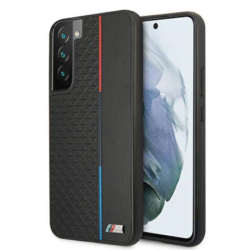 BMW BMHCS22MTRTBK cietais apvalks Samsung Galaxy S22+, M Collection Triangles, melns