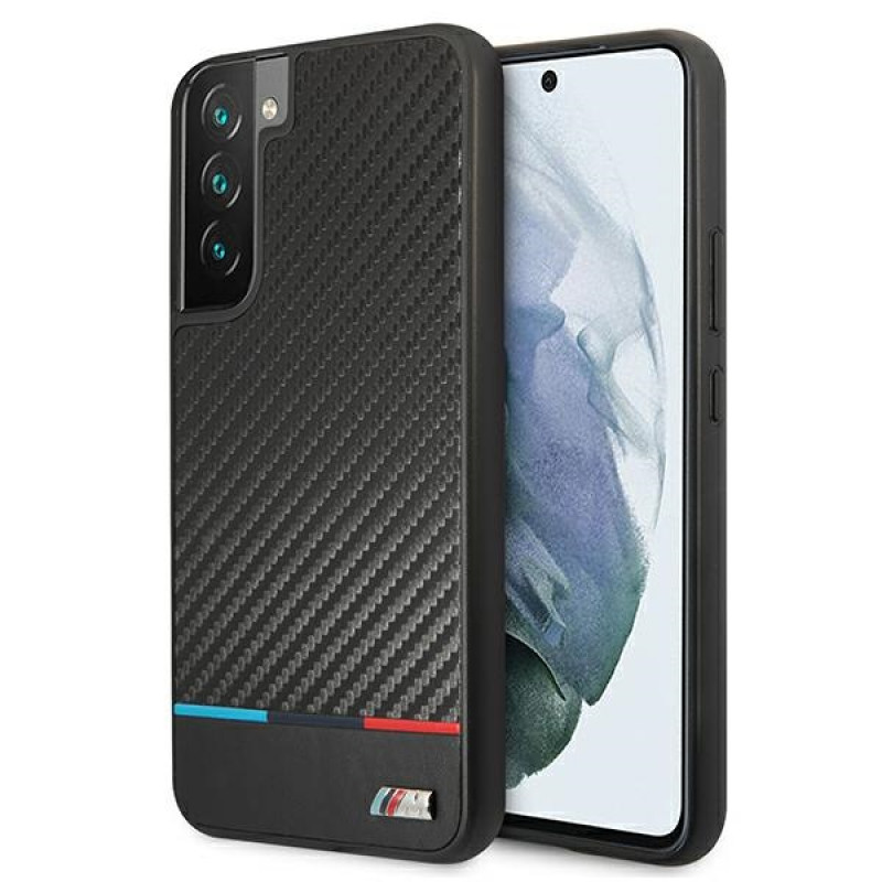 BMW BMHCS22MPUCARTCBK cietais apvalks Samsung Galaxy S22+, M Collection Triangles, melns