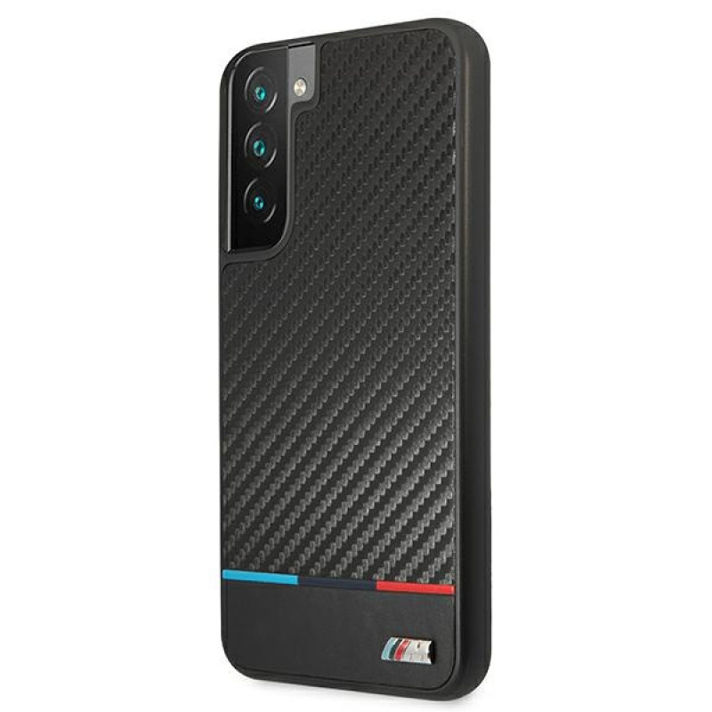 BMW BMHCS22MPUCARTCBK cietais apvalks Samsung Galaxy S22+, M Collection Triangles, melns