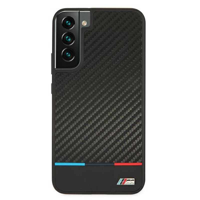 BMW BMHCS22MPUCARTCBK cietais apvalks Samsung Galaxy S22+, M Collection Triangles, melns