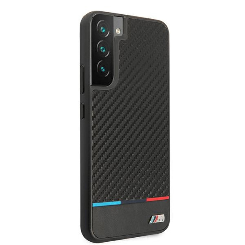 BMW BMHCS22MPUCARTCBK cietais apvalks Samsung Galaxy S22+, M Collection Triangles, melns