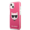 Karl Lagerfeld KLHCP13STPECPI cietais apvalks Apple iPhone 13 mini 5,4″, Choupette Head, fuksijas krāsā