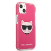 Karl Lagerfeld KLHCP13STPECPI cietais apvalks Apple iPhone 13 mini 5,4″, Choupette Head, fuksijas krāsā