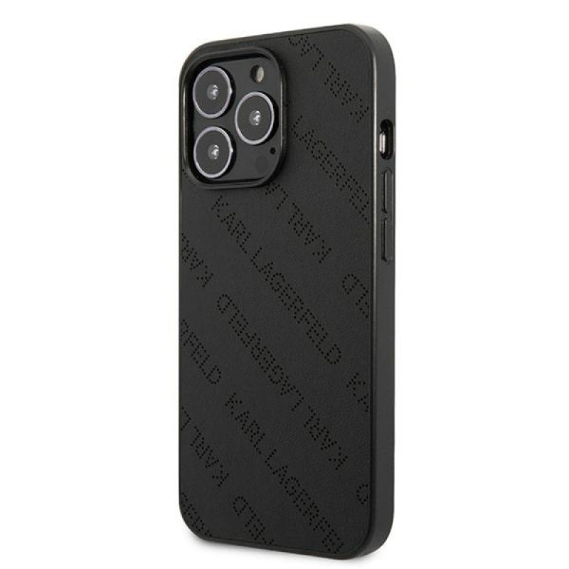 Karl Lagerfeld KLHCP13LPTLK cietais apvalks Apple iPhone 13 Pro, Perforated Allover, melns