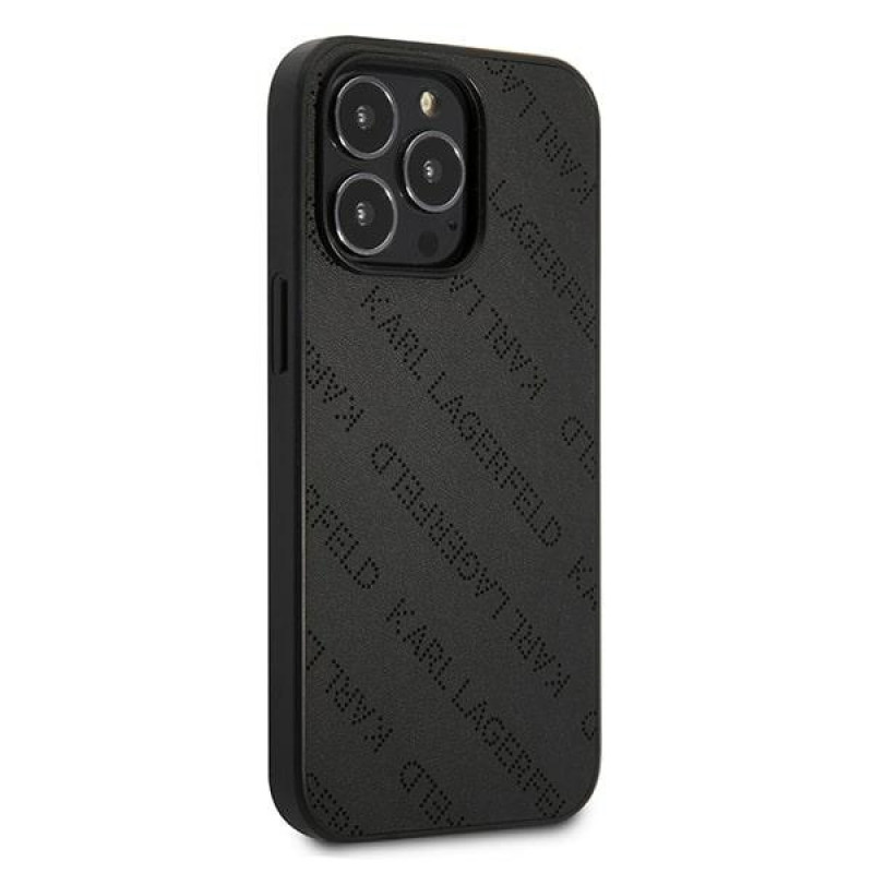 Karl Lagerfeld KLHCP13LPTLK cietais apvalks Apple iPhone 13 Pro, Perforated Allover, melns