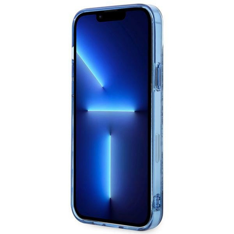 Guess GUHCP14MHGPLHB cietais apvalks Apple iPhone 14 Plus / 15 Plus, Porcelain Collection, zils