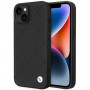 BMW BMHCP14S22RQDK Leather Quilted cietais apvalks priekš iPhone 14 6,1", melns