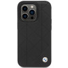 BMW BMHCP14L22RQDK Leather Quilted cietais apvalks priekš iPhone 14 Pro 6,1", melns