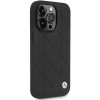 BMW BMHCP14L22RQDK Leather Quilted cietais apvalks priekš iPhone 14 Pro 6,1", melns