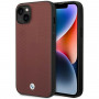 BMW BMHCP14S22RFGR Leather Diamond Pattern cietais apvalks priekš iPhone 14 6,1", bordo