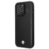 BMW BMHCP14L22RFGK Leather Diamond Pattern cietais apvalks priekš iPhone 14 Pro 6,1", melns