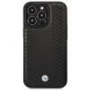 BMW BMHCP14L22RFGK Leather Diamond Pattern cietais apvalks priekš iPhone 14 Pro 6,1", melns