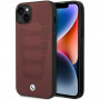 BMW BMHCP14S22RPSR vāciņš priekš iPhone 14, bordo, Leather Seats Pattern