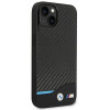 BMW BMHCP14M22NBCK vāciņš priekš iPhone 14 Plus, melns, Leather Carbon