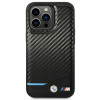 BMW BMHCP14L22NBCK vāciņš priekš iPhone 14 Pro, melns, Leather Carbon