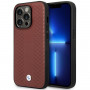 BMW BMHMP14X22RFGR Leather Diamond Pattern MagSafe vāciņš tālrunim Apple iPhone 14 Pro Max 6,7″, bordo