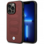 BMW BMHMP14X22RPSR Leather Seats Pattern MagSafe vāciņš tālrunim Apple iPhone 14 Pro Max 6,7″, bordo